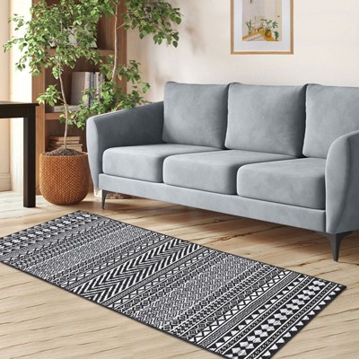 Area Rug Washable Geometric Rugs for Living Room Non-Slip Stain Resistant Floor Carpet Farmhouse Foldable Indoor Rugs