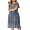 Agnes Orinda Women's Stylish Plus Size Trendy Smocked Waist A-Line Flowy Midi Sundresses - 2 of 4