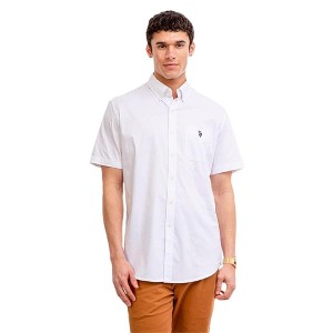U.S. Polo Assn. Men's Short Sleeve Stretch Poplin Button Down Shirt - 1 of 1