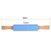 Unique Bargains Silicone Smooth Wooden Handle Non-Stick Kitchen Rolling Pin - 2 of 4