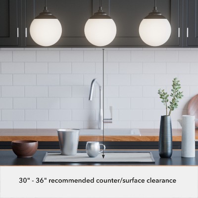 Matte Black 31.25" Glass Linear Pendant Light
