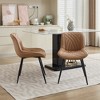 XINGHANZHENXUAN Black 2 Pcs Mid-Century Modern Dining Chairs, Breathable PU Fabric, 2-Inch Cushion, Sturdy Legs & Quick Assembly - 3 of 4