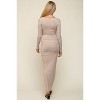 Pinkblush Taupe Ribbed Long Sleeve Square Neck Maternity Maxi Dress - 3 of 4