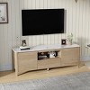 58 Inches Modern TV Stand, Led Lights Television Entertainment Center, Wood TV Stand Fit Up To 80 Inches TV-Cuddlewood - 2 of 4