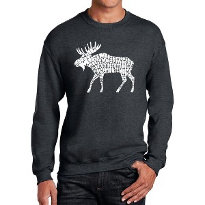 LA Pop Art Men's Word Art Crewneck Sweatshirt - Moose - 1 of 4