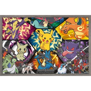 Trends International Pokémon: Battle Art - Group Framed Wall Poster Prints - 1 of 4