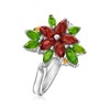Ross-Simons 1.20 ct. t.w. Garnet Flower Ring With .90 ct. t.w. Chrome Diopsides and Citrine Accents in Sterling Silver - 3 of 4
