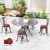 Outsunny Outdoor Chair Cushions Set of 4, Round Seat Cushions for Dining Chairs Bistro Chairs with Machine Washable Cover, 15" x 15" x 3" - 2 of 4
