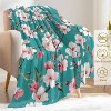Lomsoe Christmas Decorative Throw Blanket, Flannel Winter Pink Flower Blankets for Couch Bed Sofa, Holiday Decor, Xmas Festival Gifts. - 2 of 4