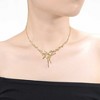 14K Gold Plated Contemporary Statement Necklace with Cubic Zirconia Sticks – A Modern and Elegant Design Featuring Sparkling Accents for a Bold Look - 2 of 2