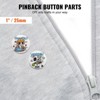 VEVOR 500 Sets 1 inch 25mm Pin Back Button Parts, DIY Round Button Badge Parts, Set Includes Metal Top, Plastic/Metal Button, Clear Film, Silver - 3 of 4