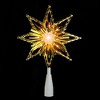 Northlight 8" Gold Tinsel 8 Point Star Christmas Tree Topper - Clear Lights - 2 of 3