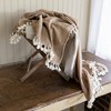 Hand Woven Reversible Throw Blanket Brown Cotton by Foreside Home & Garden - 2 of 4