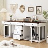 Famapy Large Dog Crate Furniture with Drawers Multifunctional Furniture Style Pet Crate White - 3 of 4