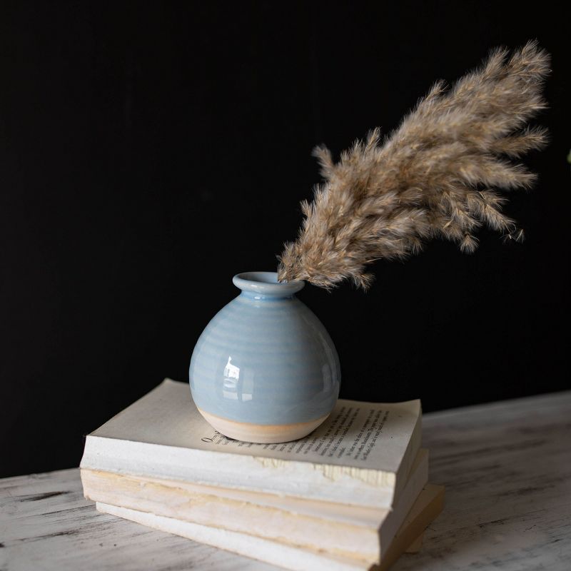 Blue Stoneware Bud Vase - Foreside Home & Garden, 5 of 7
