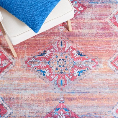 Transitional Vintage Serapi 54" Hand-knotted Easy Care Area Rug - Rust/Navy