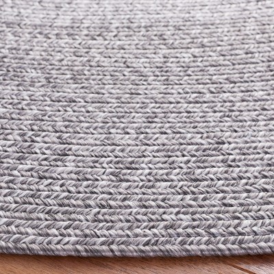 Gray Round Braided Handwoven Reversible Area Rug