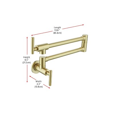 Brushed Gold Brass Dual Handle Kitchen Faucet