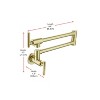 Elegant Lighting Gabriel Wall Mounted Pot Filler in Brushed Gold - 2 of 4