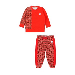 Mixed Up Clothing Baby Crewneck Sweatshirt and Jogger Pant Set - Red Multicolor - 1 of 4