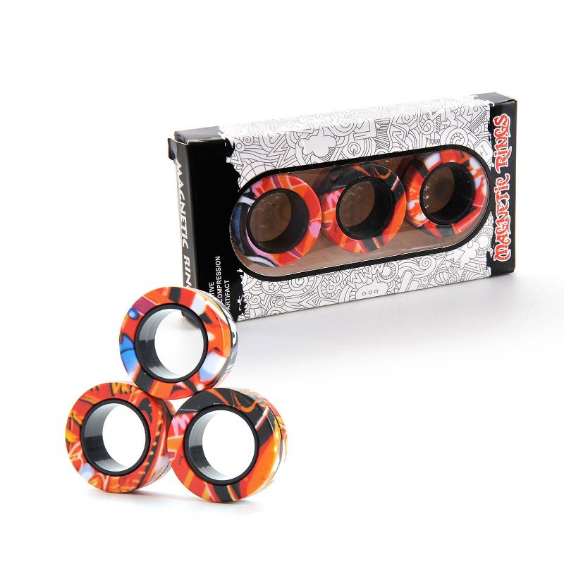 Insten Set of 3 Magnetic Ring Finger Fidget Spinner Toys, 2 of 7