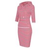 Women Long Sleeve Hooded Sweatshirt Midi Dress - 3 of 4