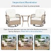 ELJGET Outdoor Swivel Rocker Bistro Set 3PCS Wicker Patio Set With 2 Swivel Rocking Chairs, Cushions and Tempered Glass Side Table - 4 of 4