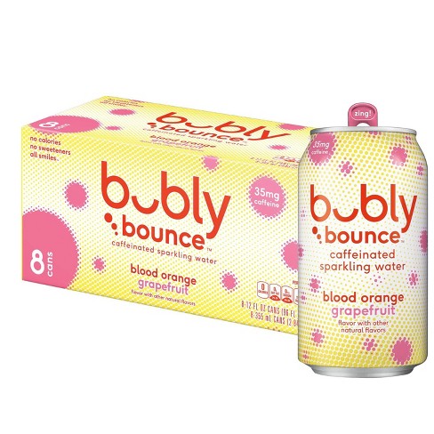bubly bounce Blood Orange Grapefruit Sparkling Water - 8pk/12 fl oz Cans - image 1 of 4