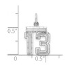Black Bow Jewelry Sterling Silver, Varsity Collection, Small D/C Pendant, Number 13 - 3 of 4