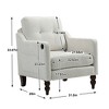 TOAOTBNBO Multi-Layered Cushioning Accent Chair, Ergonomic Wide Armchair with Soft Padded Seat Mid-Century Single Sofa Chair for Office, Beige - 3 of 4