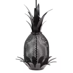 18" Steel Garden Pineapple Bird Feeder Black - ACHLA Designs