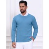 INSPIRE CHIC Men's Slim Fit Crew Neck Long Sleeve Soft Twist Textured Cable Knit Pullover Sweater - 4 of 4