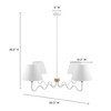 Modway Sunlit Squiggle Pendant Light – 4-Light Mid-Century Modern Chandelier with Sculptural Arms in Natural White Finish - 4 of 4