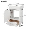 FURNIinspire Bathroom Storage Cabinets Modern Bathroom Vanity With Ceramic Sink, Drawer, Under Sink Organizer, White, 15.16"*20.28"*34.8" - 3 of 4