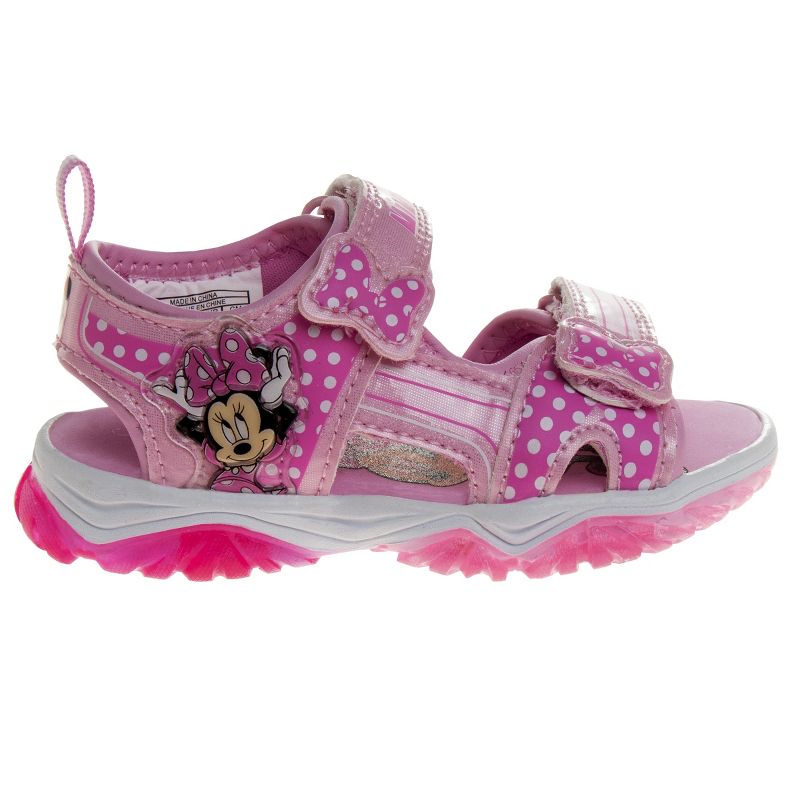 Disney Minnie Mouse pink Light up beach water summer shoes - Hook and Loop Closed Toe sandals and Open Toe Sandals (sizes 6-12 Toddler / Little Kid), 3 of 11
