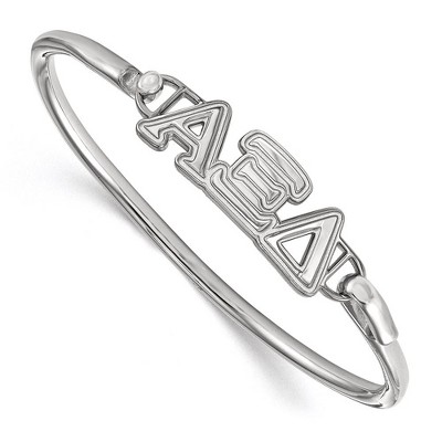 Black Bow Jewelry Sterling Silver Alpha Xi Delta Greek Life Bangle Bracelet 7 Inch
