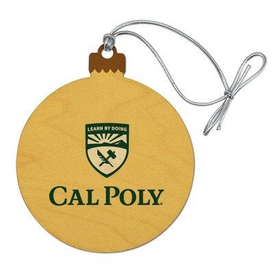 Cal Poly Primary Logo Wood Christmas Tree Holiday Ornament