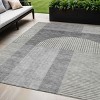 Gray Silver And Charcoal Geometric Washable Indoor Outdoor Area Rug - 2 of 4