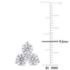 EVERLY JEWELRY | Sterling Silver 2 1/5 CT TGW DEW Created Moissanite Three-Stone Stud Earrings - 3 of 4