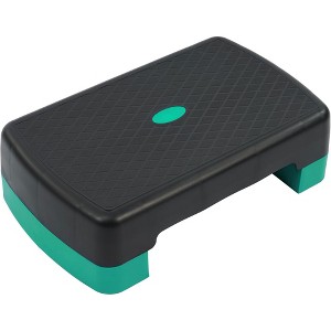 Fitvids 18" Workout Aerobic Stepper Platform, Adjustable Risers, Black/Green - 1 of 4