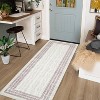 Fulvari Washable Hallway Runner Rug Modern Bordered Print Rugs Non-Slip Indoor Runners for Entryway Low Pile Area Rug Kitchen Waterproof - 3 of 4