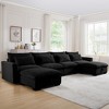 Oversized 157.5" Corduroy Cloud Modular U-Shaped Sectional Sofa with Big Deep Seat and 2 Storage Ottoman, 6-Piece Free combination Sofa - 2 of 4