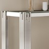 Double-Layer Tempered Glass Console Table with Mirror-Finished Stainless Steel Frame, Modern Entryway & Sofa Table - 4 of 4
