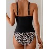 Eomenie Women's Tankini Swimsuit Two Piece Tummy Control Bathing Suit V Neck Ring Linked Swimwear with High Waisted Bottoms - 3 of 3