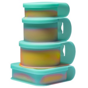 Silipint: Silicone Go Go Bowls: Set Of 4: Aurora - Sizes: 10, 20, 30 oz & Sandwich Size - 1 of 4