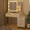 57.00"Makeup Vanity Desk with Mirror and Lights, Vanity Table, 5 Drawers, Side Cabinet, Storage Shelves for Bedroom, White - 2 of 4