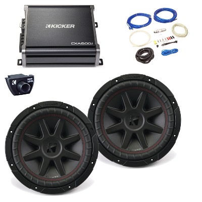 Kicker 43CVR102 10” CompVR Subwoofers with 43CXA6001 CX-Series Amplifier with wire kit