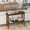 Costway 2-tier Console Entryway Table Wooden Sofa Behind Couch Table 38'' x 14'' x 30'' - 2 of 4