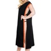 HAPPY BAY Women's Holiday Swimwear Summer Bathing Suit Cover-up Vacation Beachwear Swim Suit Mini Beach Dress Medium-Large Black Solid - 4 of 4