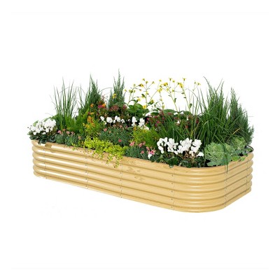 Vego Garden 10-in-1 Modular Rectangular Metal Outdoor Raised Garden Bed 48"x96"x17"